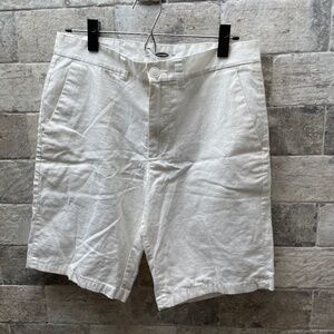 ❤️ OLD NAVY MENS WHITE LINEN FRONT FLAT SHORTS SIZE 30